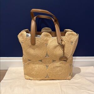 Cult Gaia Tan and Brown Structured Tote Bag